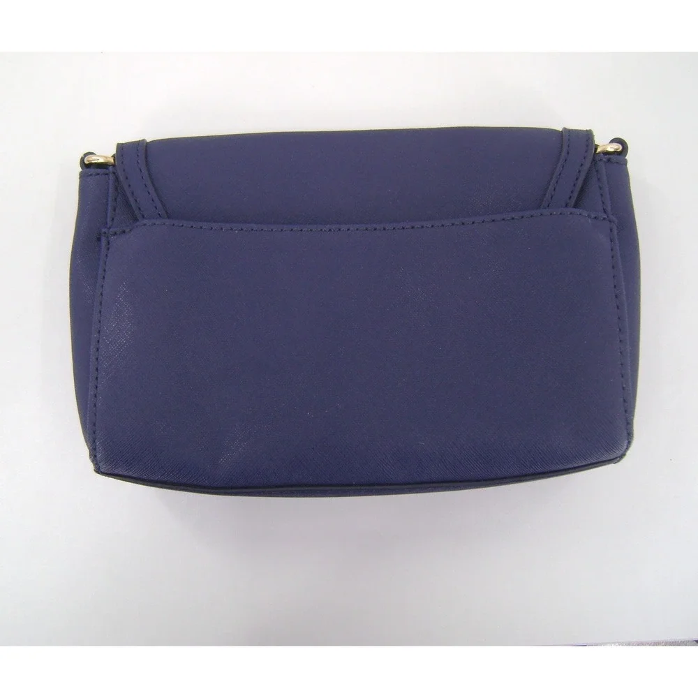 Tommy Hilfiger Navy Blue Saffiano Crossbody Bag Gold TH Logo Medallion Purse